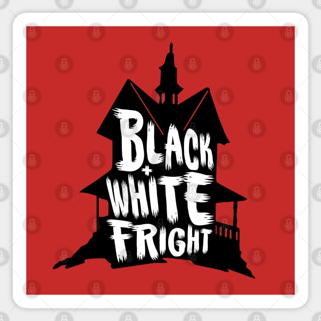 Black & White Fright haunted House Sticker by zombill